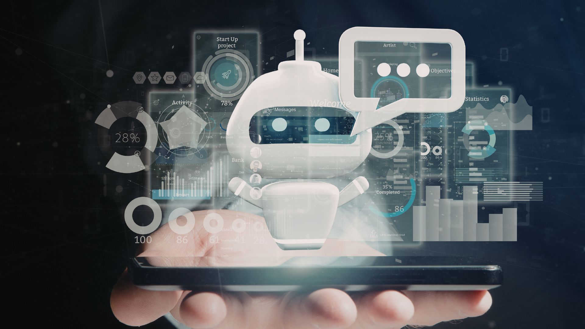 Abstract visualization of AI voice technology