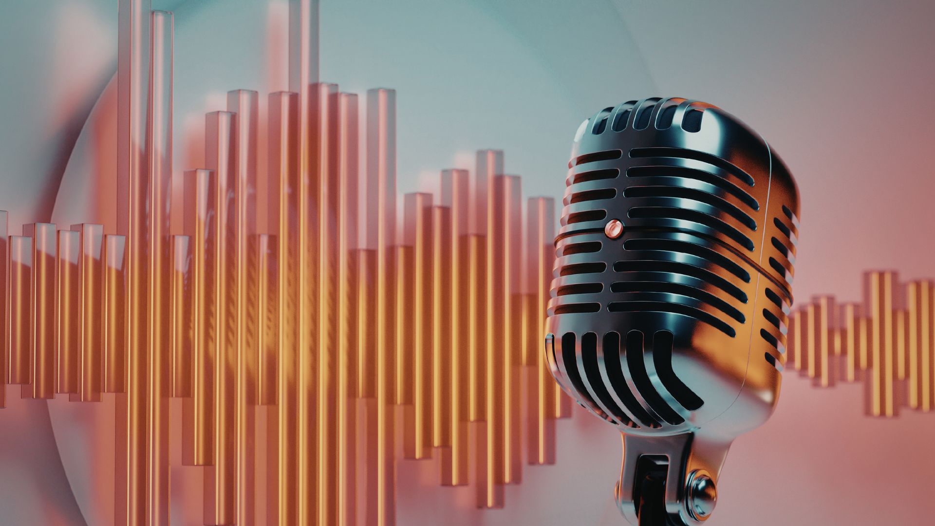 Sound wave visualization of natural AI voice technology