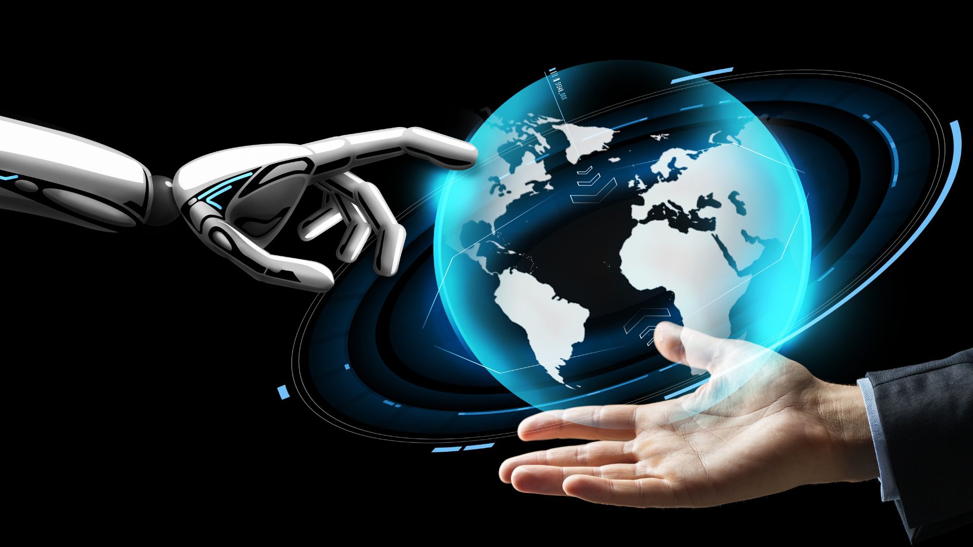 Split screen comparison showing AI interface and human receptionist