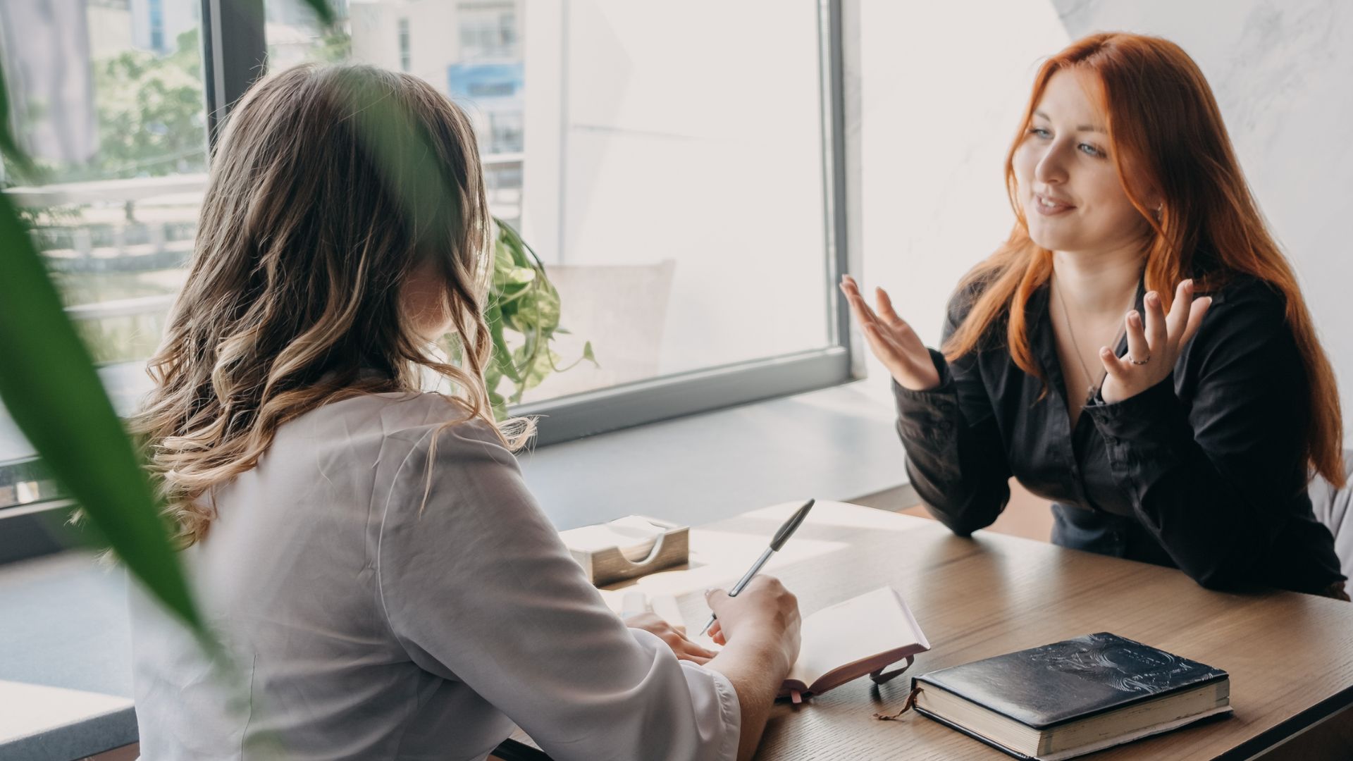 Therapist's office with confidential AI intake system