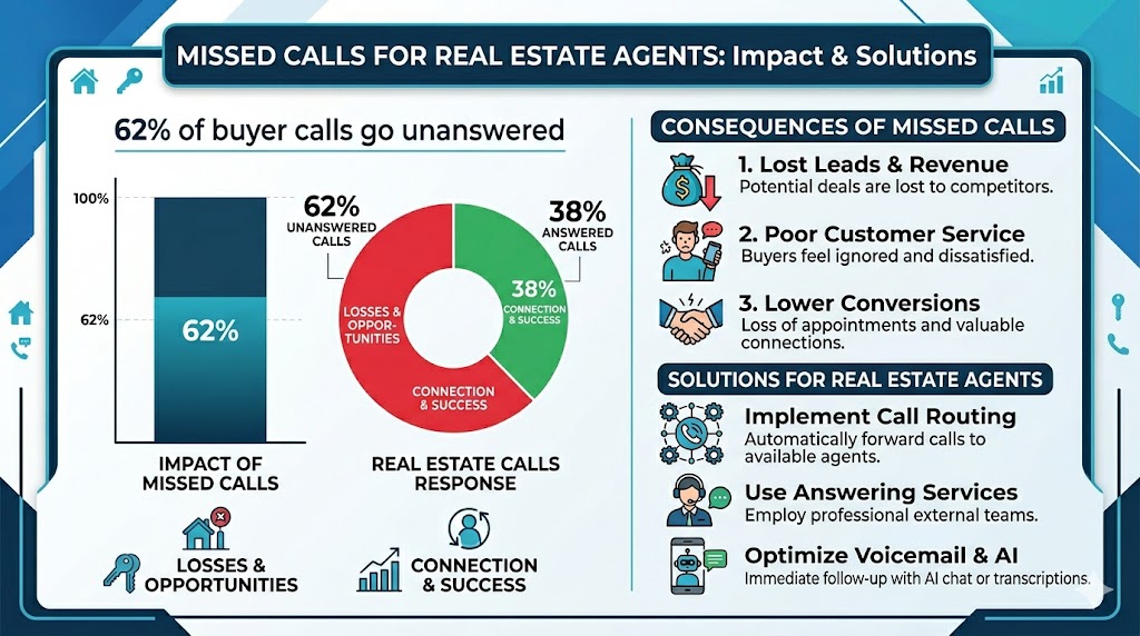 Data chart showing missed calls per week for real estate agents