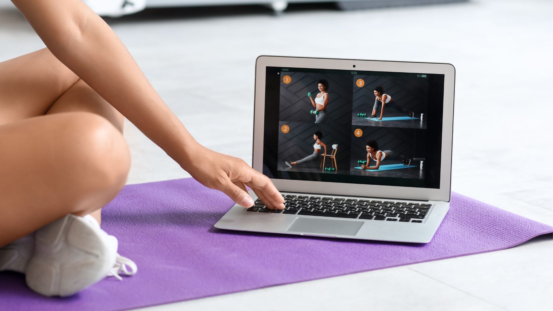 Person exercising with AI coaching on smartphone