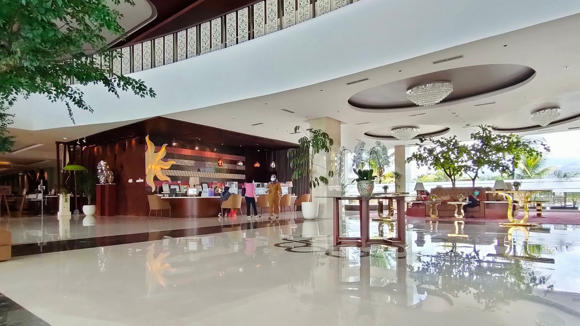 Luxury spa reception with AI concierge