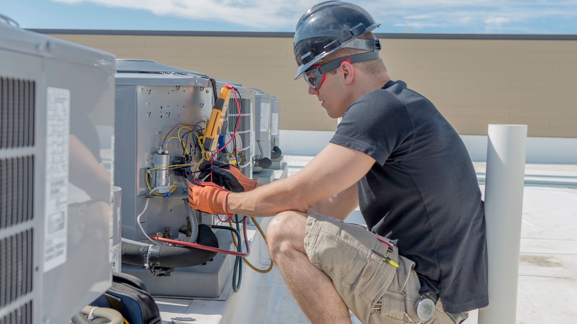 HVAC technician on emergency call with AI handling phone